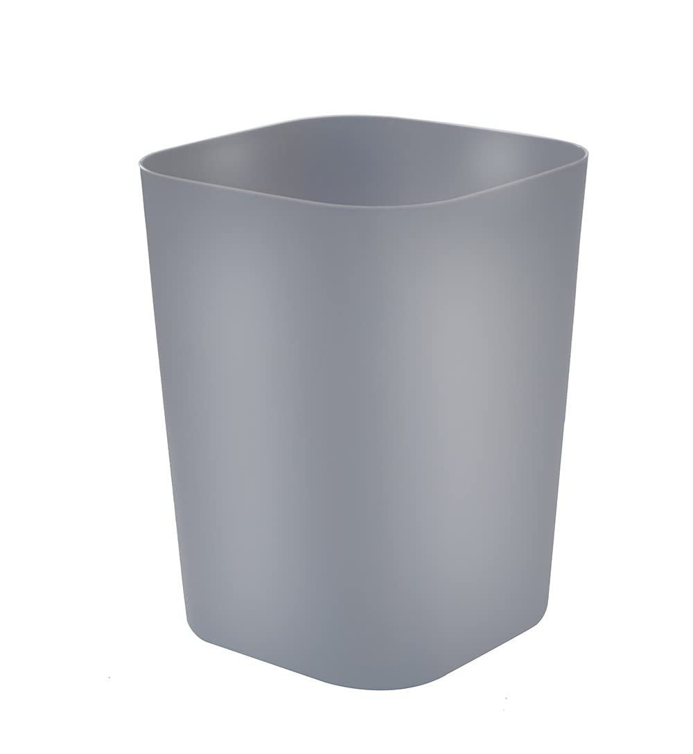 2 Gallon Small Square Trash Can - Compact Waste Bin for Bathroom, Bedroom, Kitchen Counter & Under Sink - Space-Saving Gray Garbage Bin (Perfect for Small Spaces, Office, Dorm & RV Use)