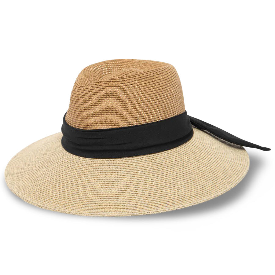 Paola Ultrabraid Two Tone Fedora Hat for Women - Stylish Summer Sun Hat for Outdoor, Beach, and Travel Fashion Accessories
