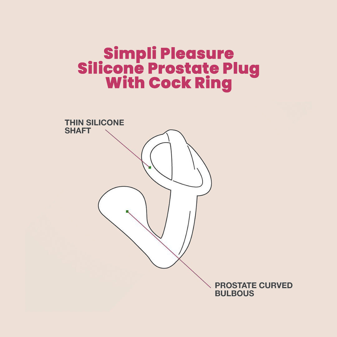 SIMPLI Prostate Massager with Cock Ring - Dual Stimulation Anal Plug for Men | Enhance Pleasure & Performance | Perfect for Solo Play & Couples Use