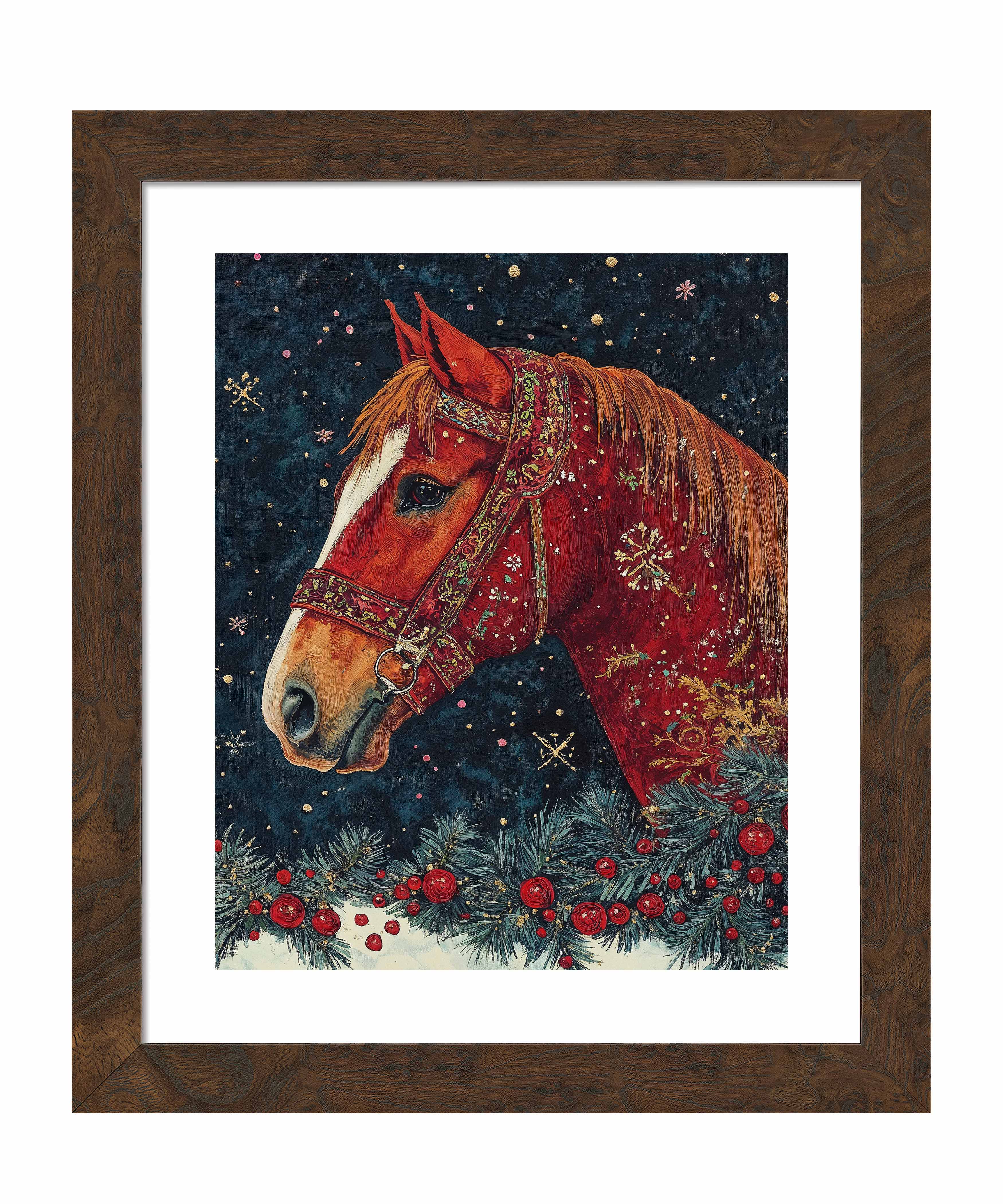 Candycane Canter Art Prints - Whimsical Christmas Horse Wall Decor for Home, Office & Holiday Gift Giving