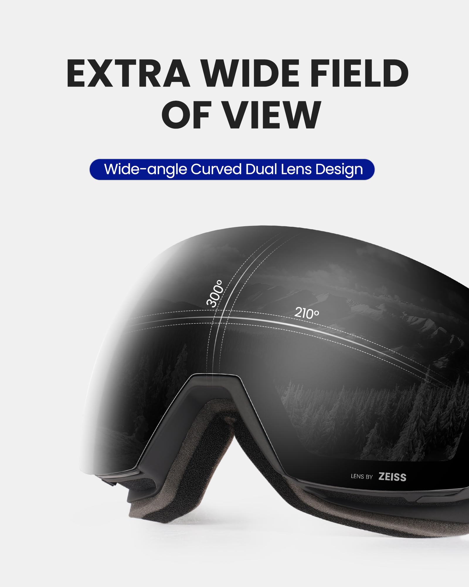 OutdoorMaster Ultra Ski Goggles with ZEISS Lens - Anti-Fog OTG Snowboard Goggles, Wide View Interchangeable Lens for Men & Women - Perfect for Skiing, Snowboarding & Winter Sports