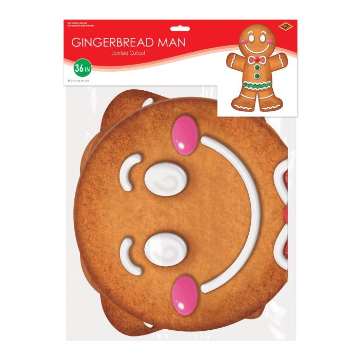 12 Pack Beistle Jointed Gingerbread Man Wall Decorations - Christmas Holiday Party Decor for Home, Office & Classroom