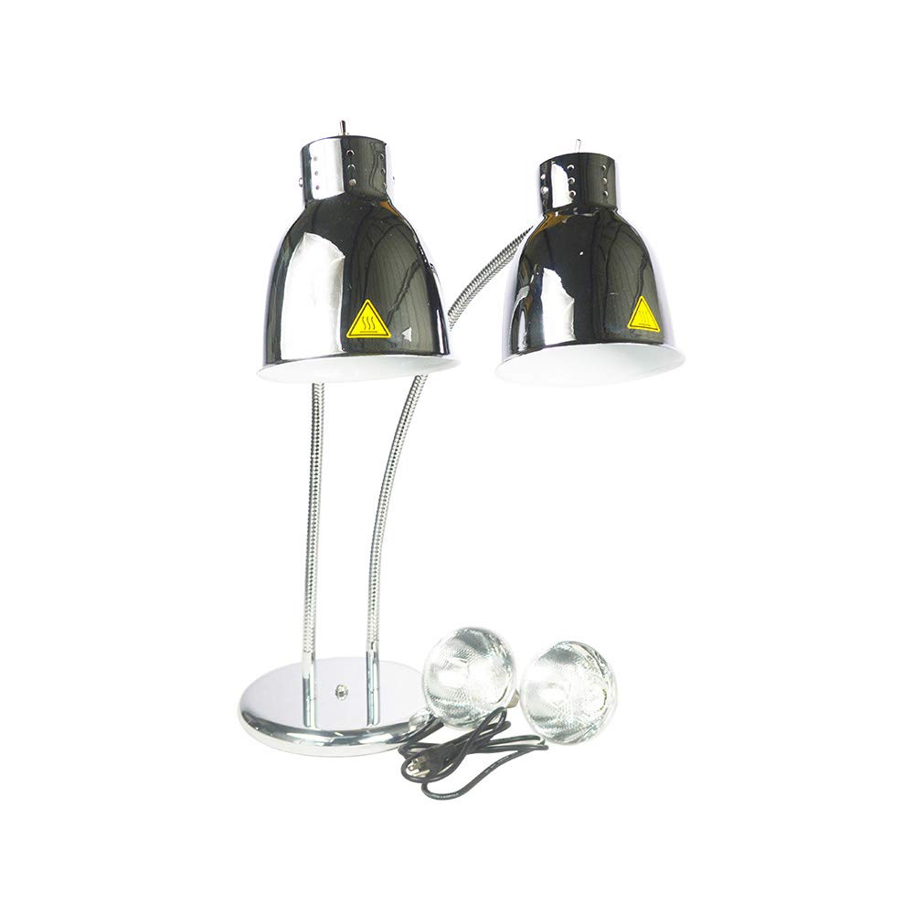 TECHTONGDA Commercial Double Bulb Food Heat Lamp - Adjustable Stand, Aluminum Construction for Restaurants, Catering & Buffets | Perfect for Keeping Food Warm at Events, Cafes & Kitchens