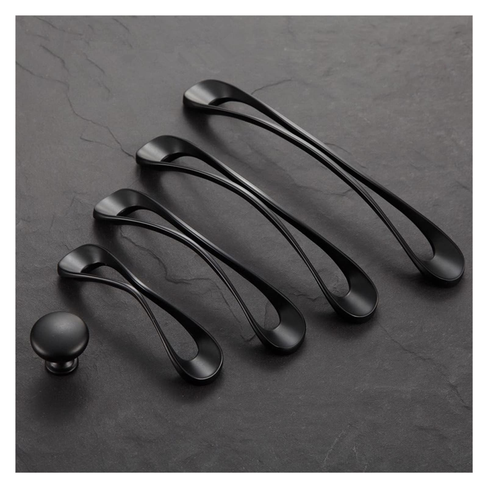 Black & Bright Silver Cabinet & Drawer Handles - Durable Door & Closet Handles for Kitchen, Bathroom & Furniture (Set of 10) - Perfect for Home Renovation & DIY Projects