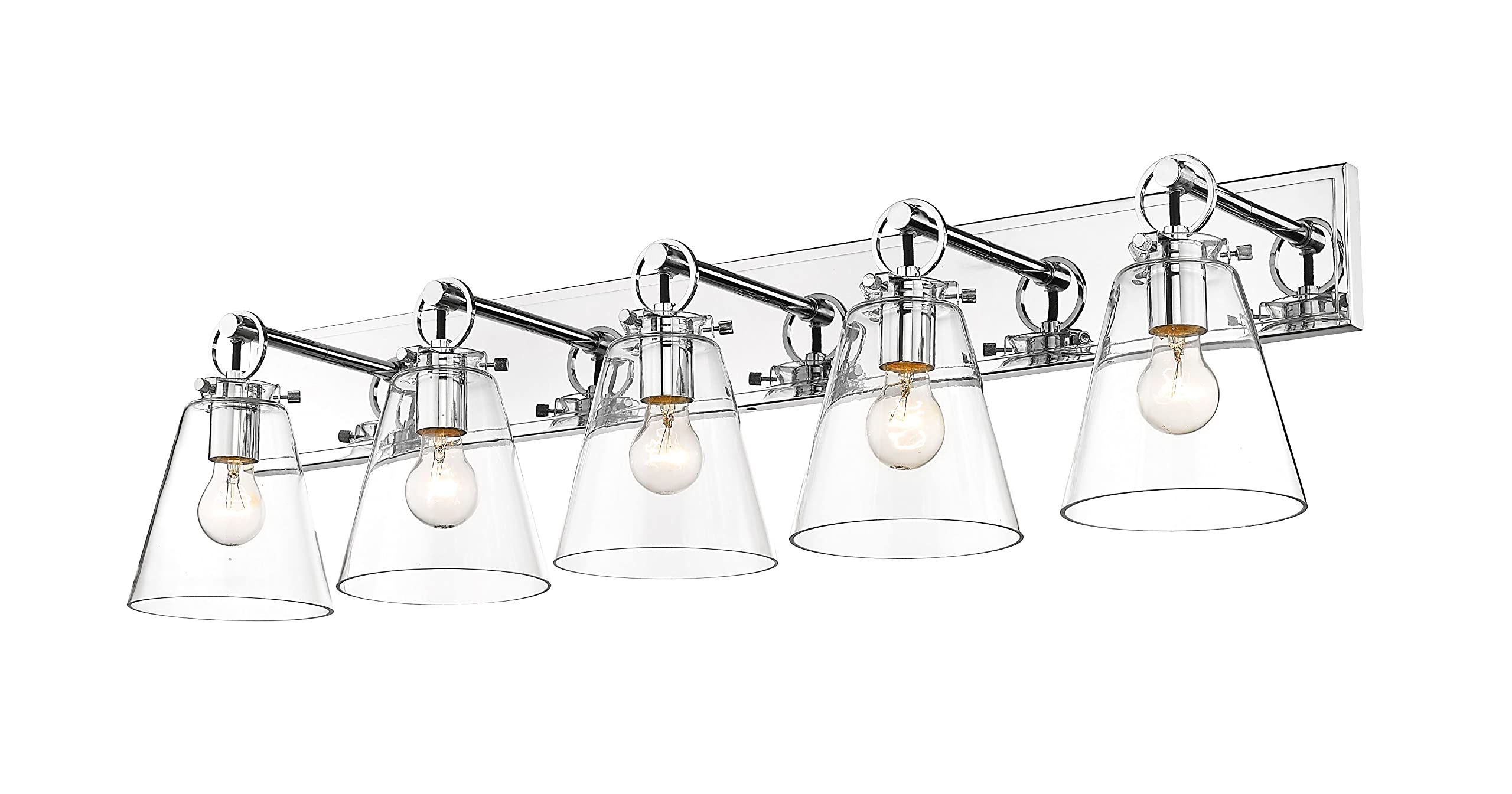 Z-Lite 5-Light Vanity Light Fixture 483-5V-CH - Modern Bathroom Lighting for Mirror, Makeup Area & Dressing Room