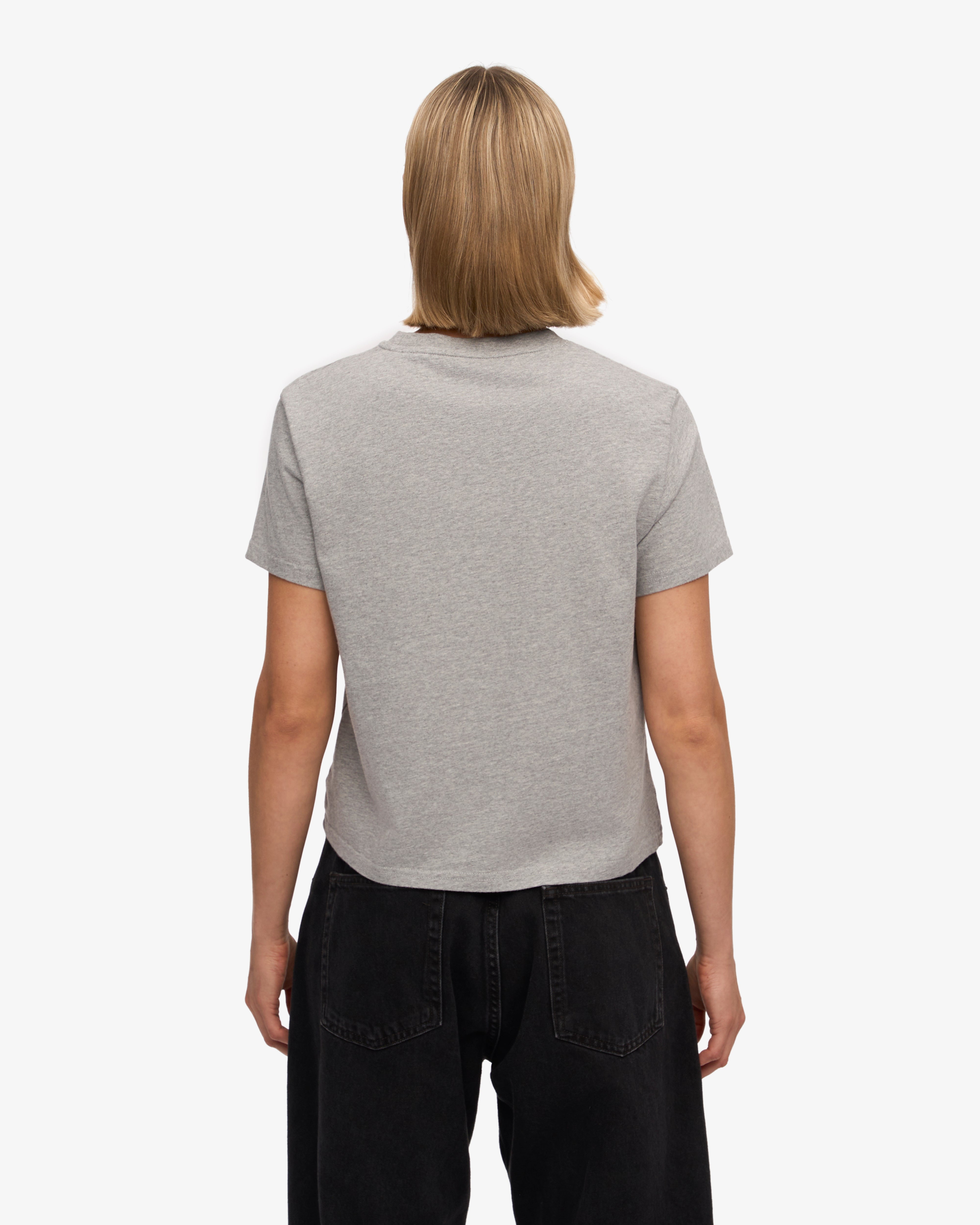 Organic Boxy Crop Tee - Soft Heather Grey Cotton Top for Women | Casual Wear, Street Style & Summer Outfits