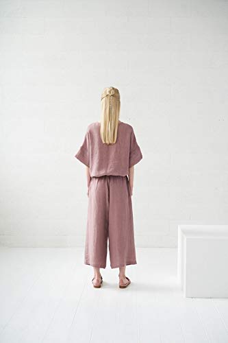 BALI Linen Top in Wood Rose - Women's Casual Summer Blouse for Beach, Travel & Boho Style Outfits