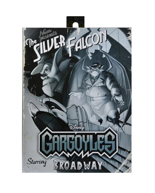 NECA Ultimate Gargoyles Action Figure - Detective Broadway Silver Falcon (Closed Wings) | Disney Collectible for Fans, Display & Cosplay Scenes