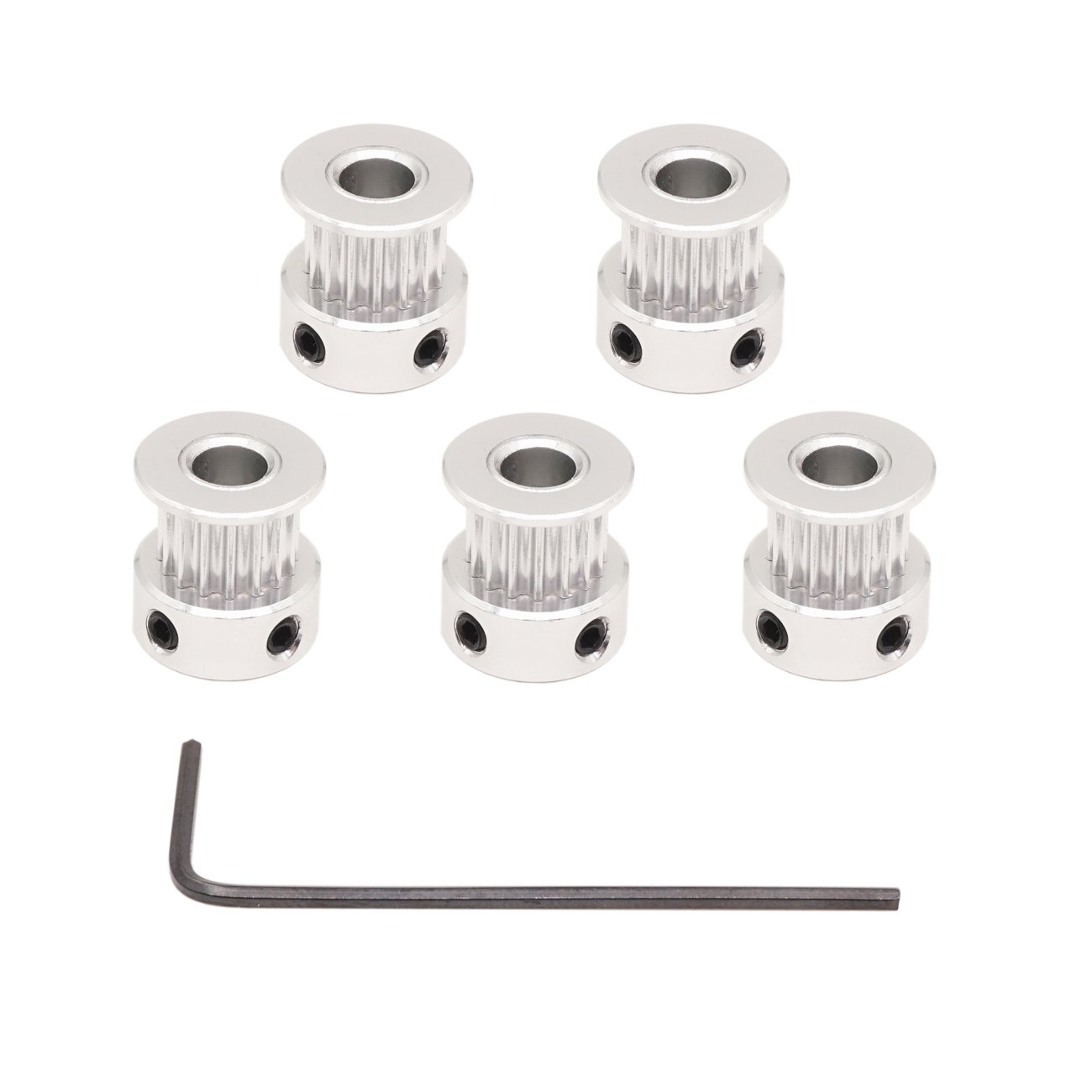 WINSINN GT2 Pulley 16 Teeth 5mm Bore 6mm Width 16T Aluminum Timing Belt Pulley Wheel for 3D Printer CNC Machine (Pack of 5) - Perfect for DIY Robotics, RepRap, and 3D Printing Projects