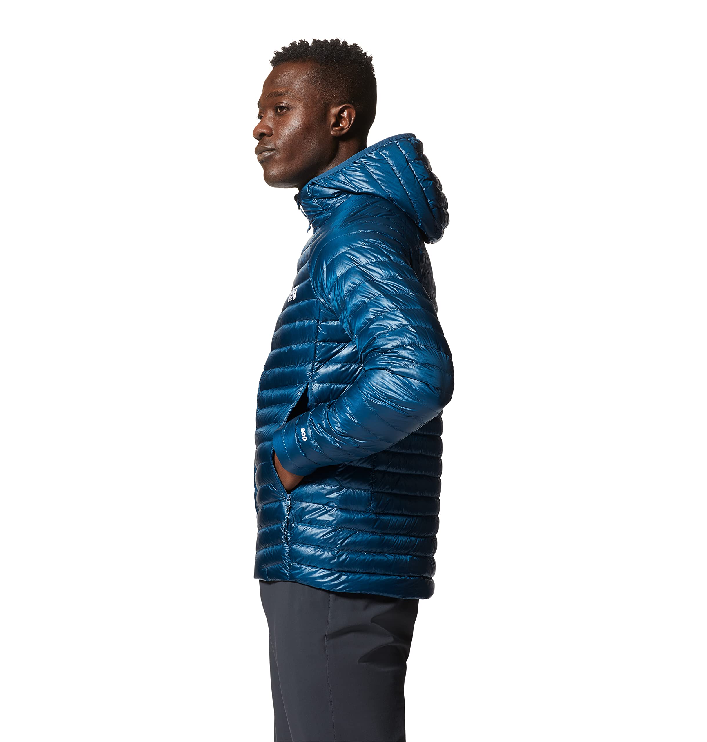 Mountain Hardwear Men's Ghost Whisperer/2 Hoody - Ultralight Down Jacket for Hiking & Camping - Dark Caspian - X-Large - Perfect for Outdoor Adventures & Cold Weather