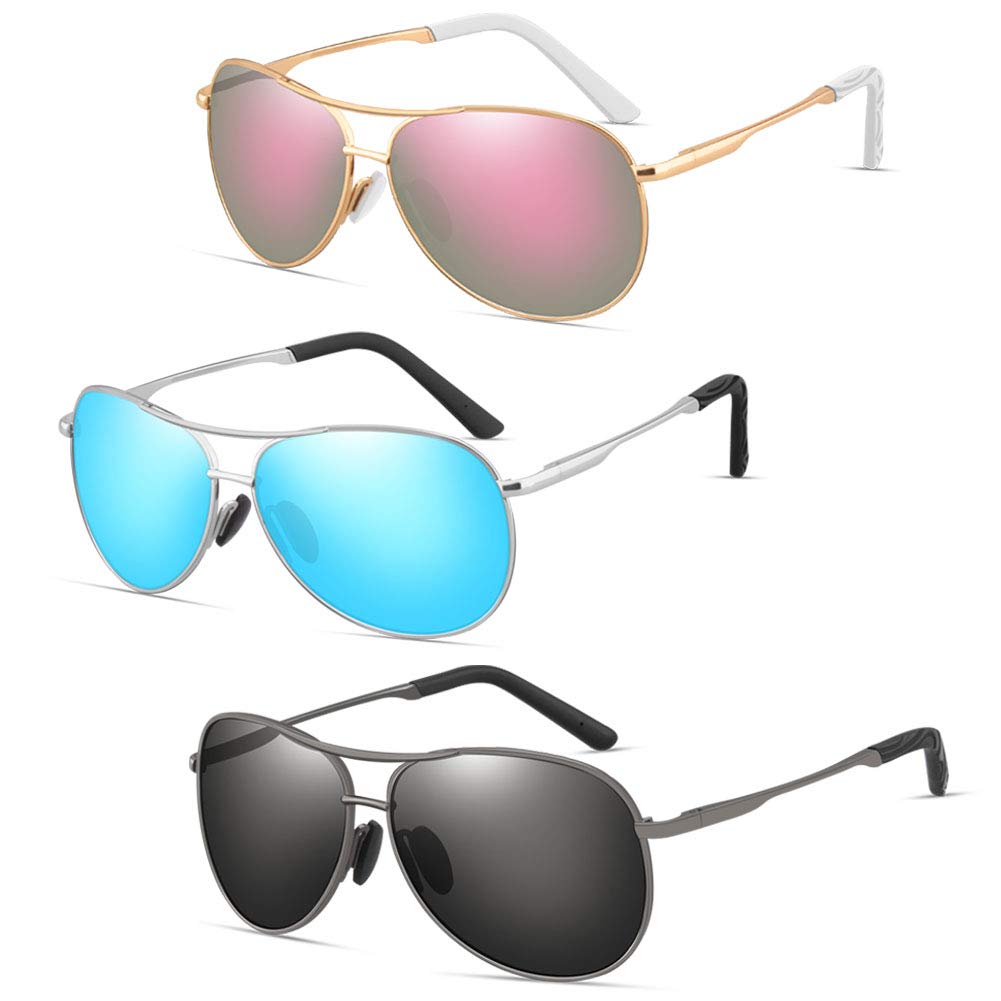 Polarized Aviator Sunglasses for Men & Women - Metal Frame UV400 Protection - Perfect for Driving, Outdoor Sports & Fashion Accessories