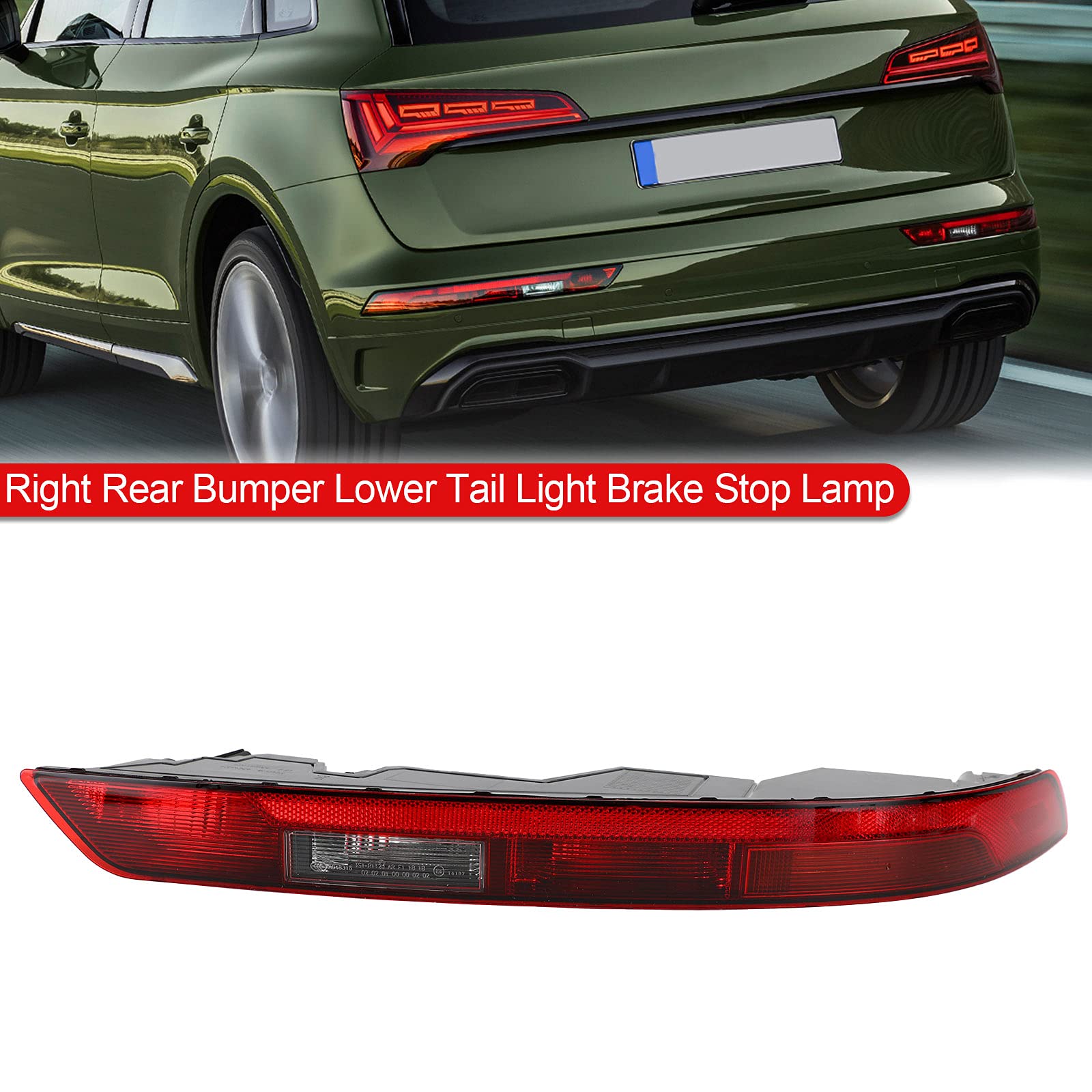 Areyourshop Car Right Rear Bumper Taillight Brake Stop Lamp Compatible with Audi Q5 2018-2021 (Part #80A945070A) - Perfect for Night Driving & Enhanced Safety