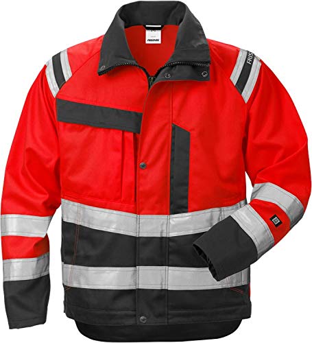 Fristads Kansas 119621 High Visibility Work Jacket - Reflective Safety Jacket for Construction, Road Work & Outdoor Labor | ANSI Certified for Enhanced Visibility