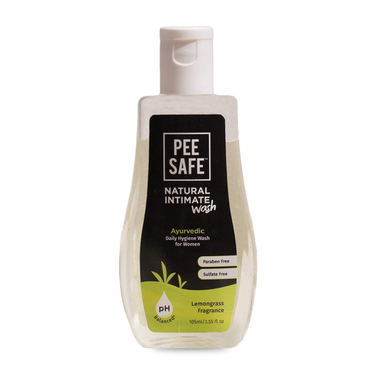 Pee Safe Intimate Wash for Women - Natural Ayurvedic Formula with Lemongrass Fragrance, 100% Alcohol-Free, Tea Tree Essential Oil - Prevents Itchiness, Irritation & Dryness - 105ml (Pack of 3) | Ideal for Daily Feminine Hygiene & Sensitive Skin Care