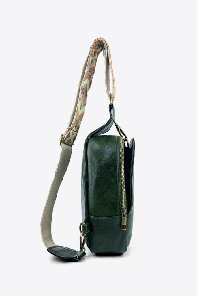 Adjustable Leather Sling Bag for Men & Women - Crossbody Shoulder Bag with Adjustable Strap - Perfect for Travel, Work & Everyday Use