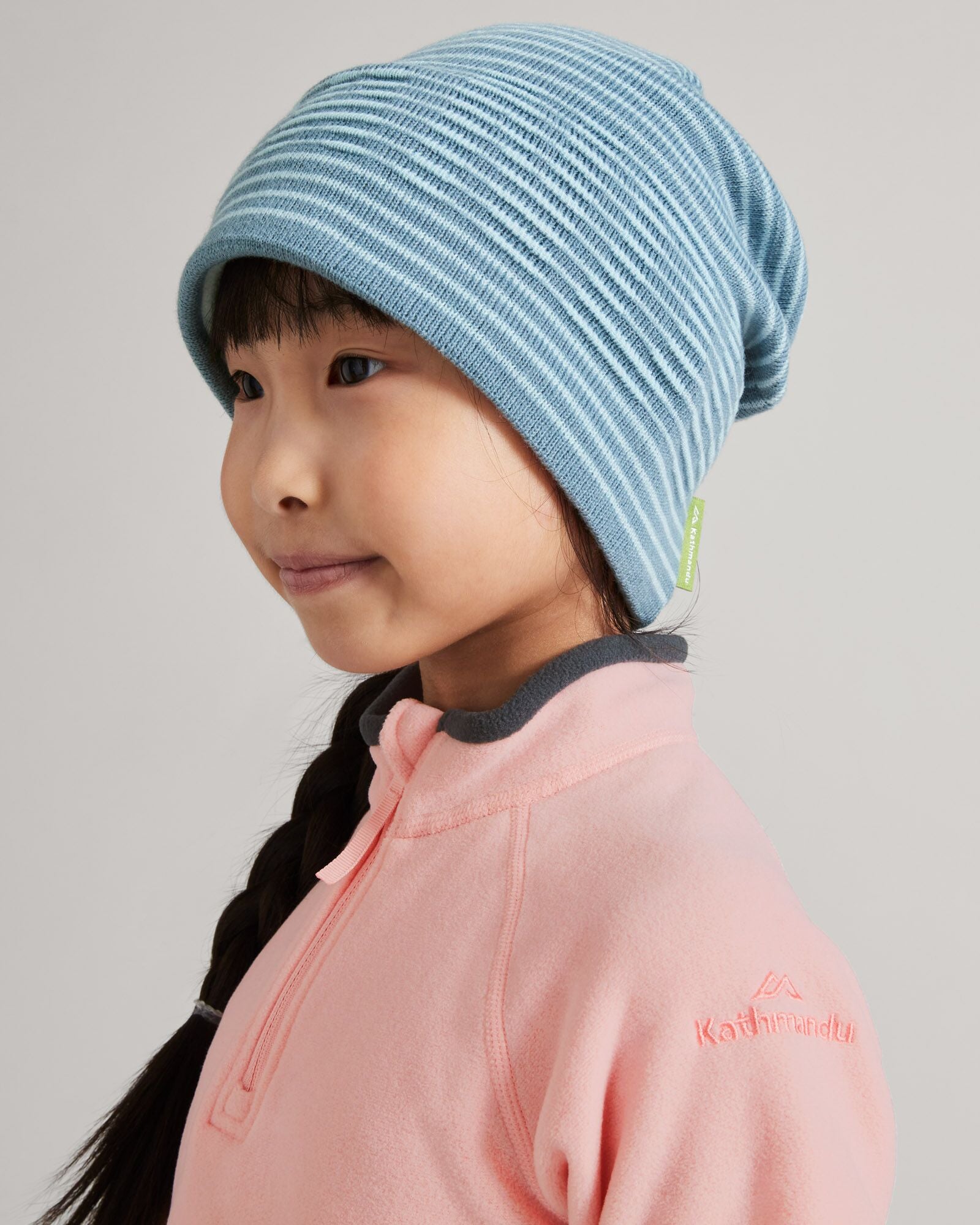 Kids' Poma Beanie - Blue Haze & Daydream Color Options | Warm Winter Hat for Boys & Girls | Perfect for Snow Play & Outdoor Activities