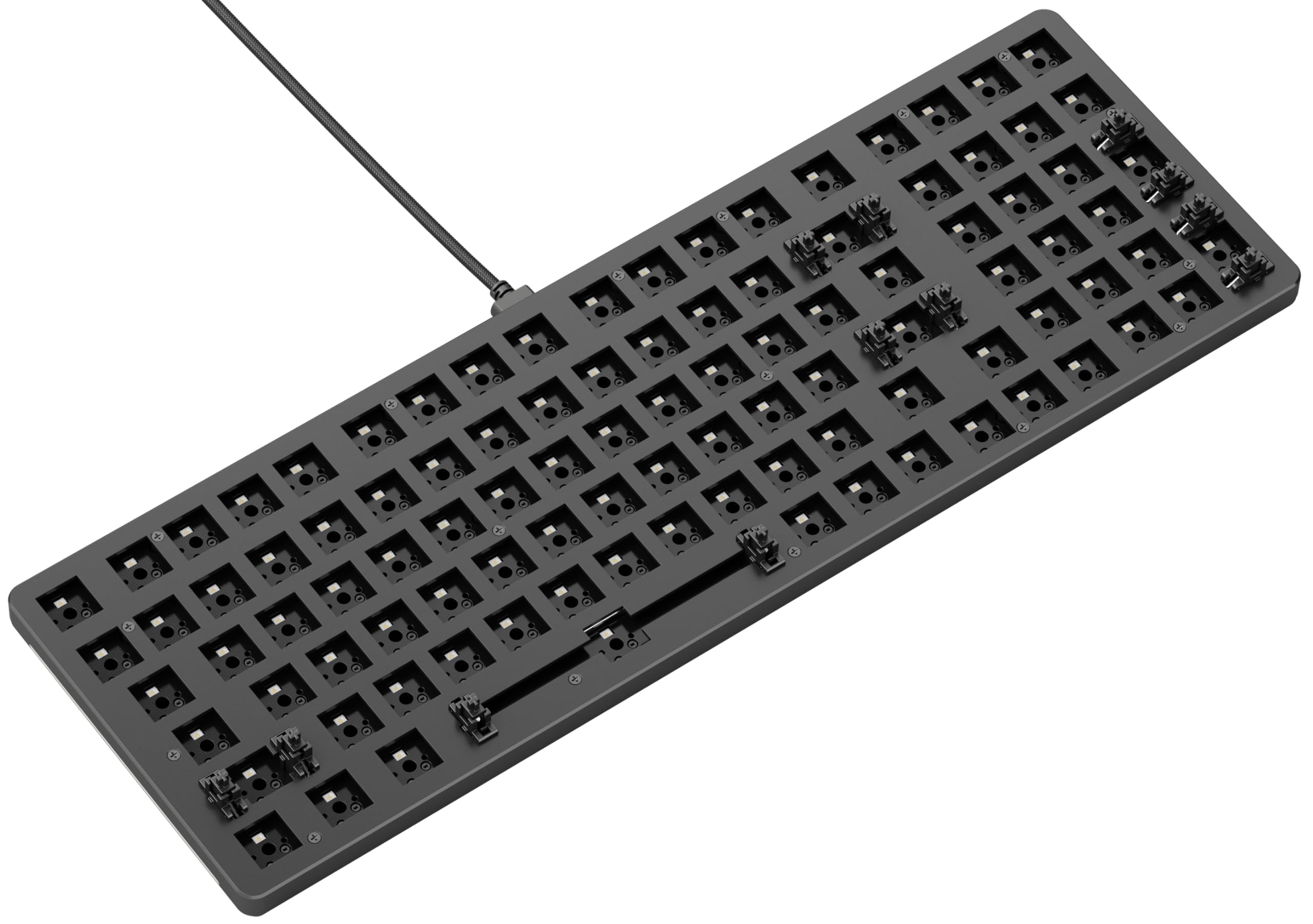 Glorious GMMK 2 96% Full Size Barebones Mechanical Gaming Keyboard - Aluminum Frame, Hot-Swappable, RGB Backlit, ANSI US Layout, Black - Perfect for PC Gaming, Office Work & Typing Enthusiasts