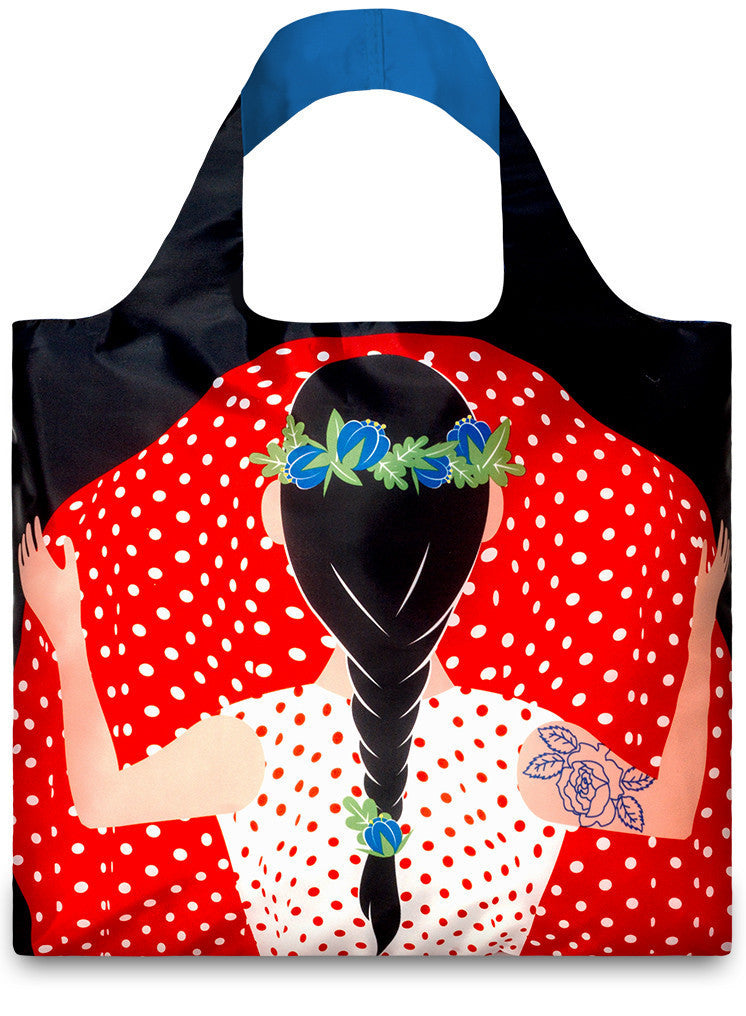 LOQI COOL PEOPLE Collection Tote Bag by Cristina Caramida - Stylish Reusable Shopping Bag for Groceries, Beach & Daily Use