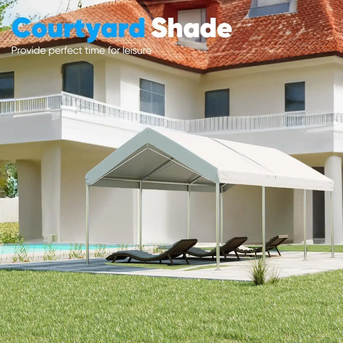 20'x10' & 20'x12' Heavy Duty Carport Canopy Shelter - Weatherproof Outdoor Car Cover for Vehicles, RV, Boat - Perfect for Driveway, Backyard & Storage Protection
