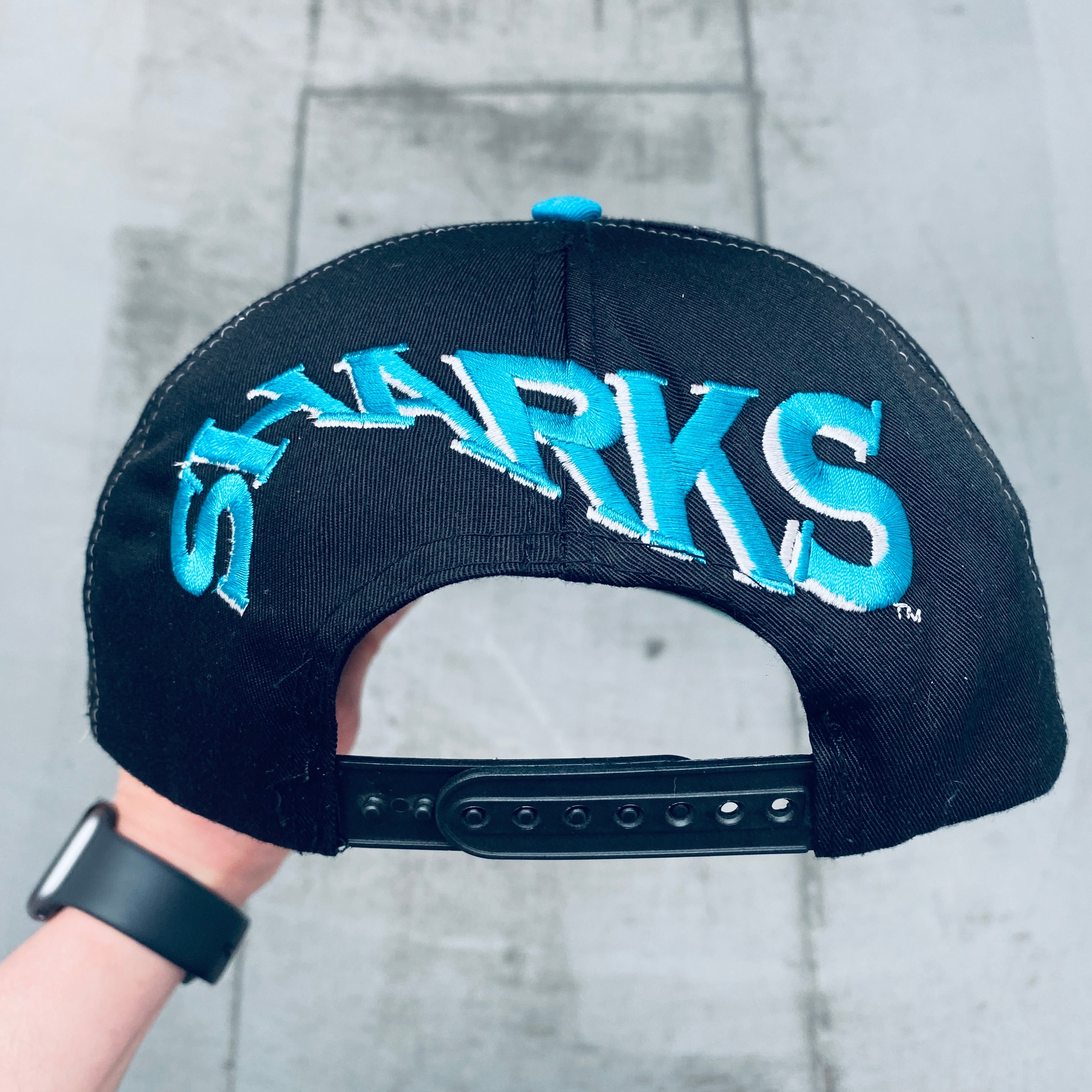San Jose Sharks 1990s Vintage Embroidered Snapback Hat - Retro NHL Hockey Cap for Men & Women - Perfect for Games, Collecting, and Streetwear Fashion