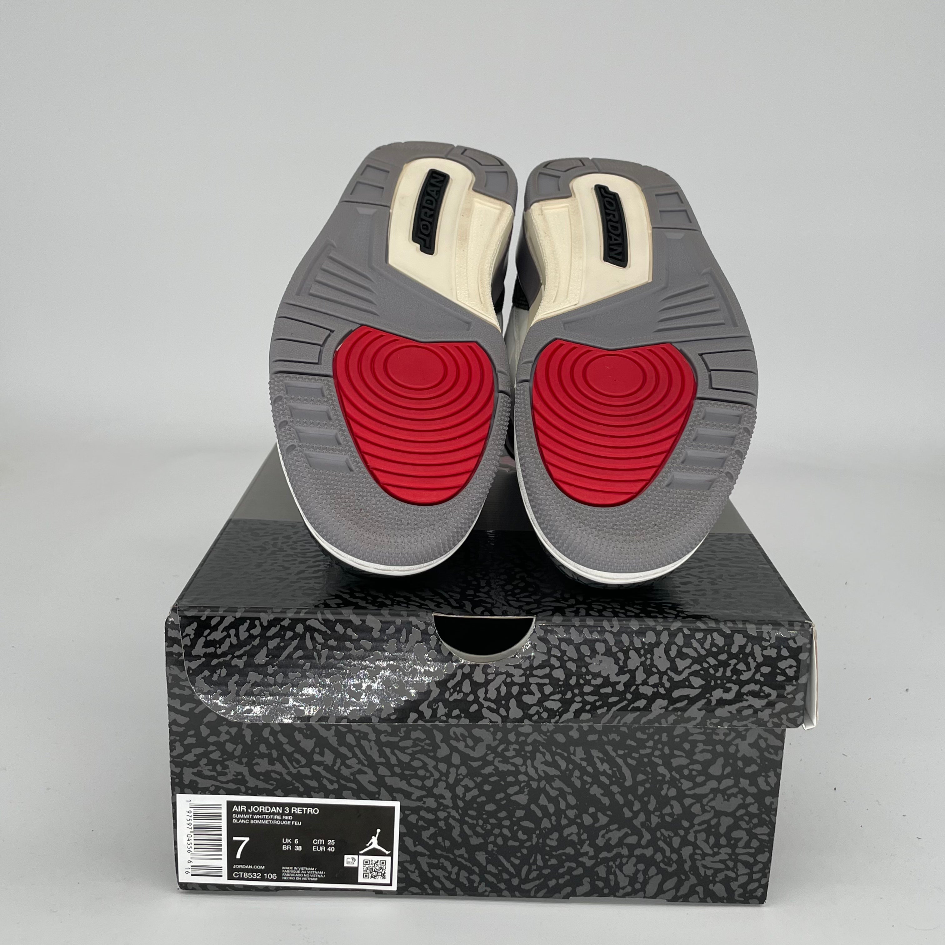 Original Air Jordan 3 Retro 'Cement Grey' Men's Basketball Shoes - Size 7 (CT8532-106) for Streetwear & Sneaker Collection