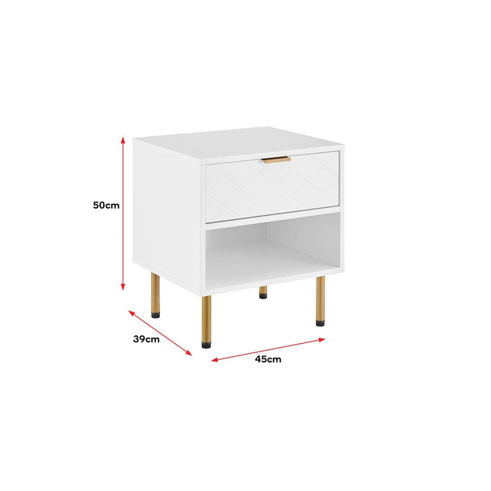 White Christian Bedside Nightstand Side Table - Perfect for Bedrooms, Guest Rooms & Prayer Spaces