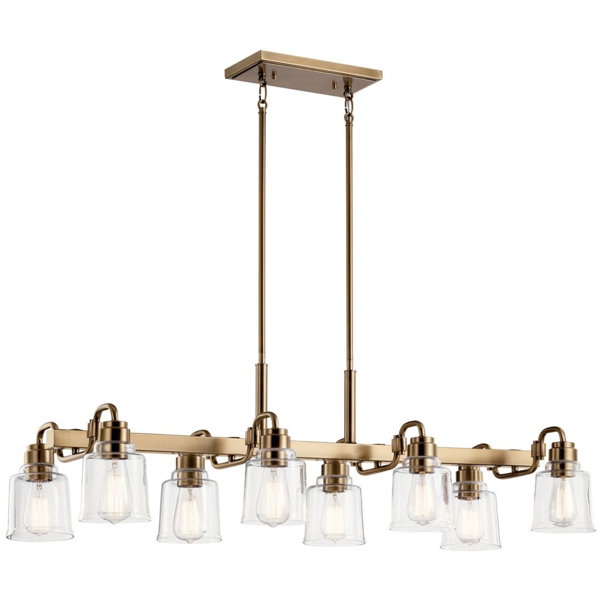 Aivian 42 Inch 8-Light Modern Chandelier with Brass Finish - Elegant Dining Room Lighting for Home Decor