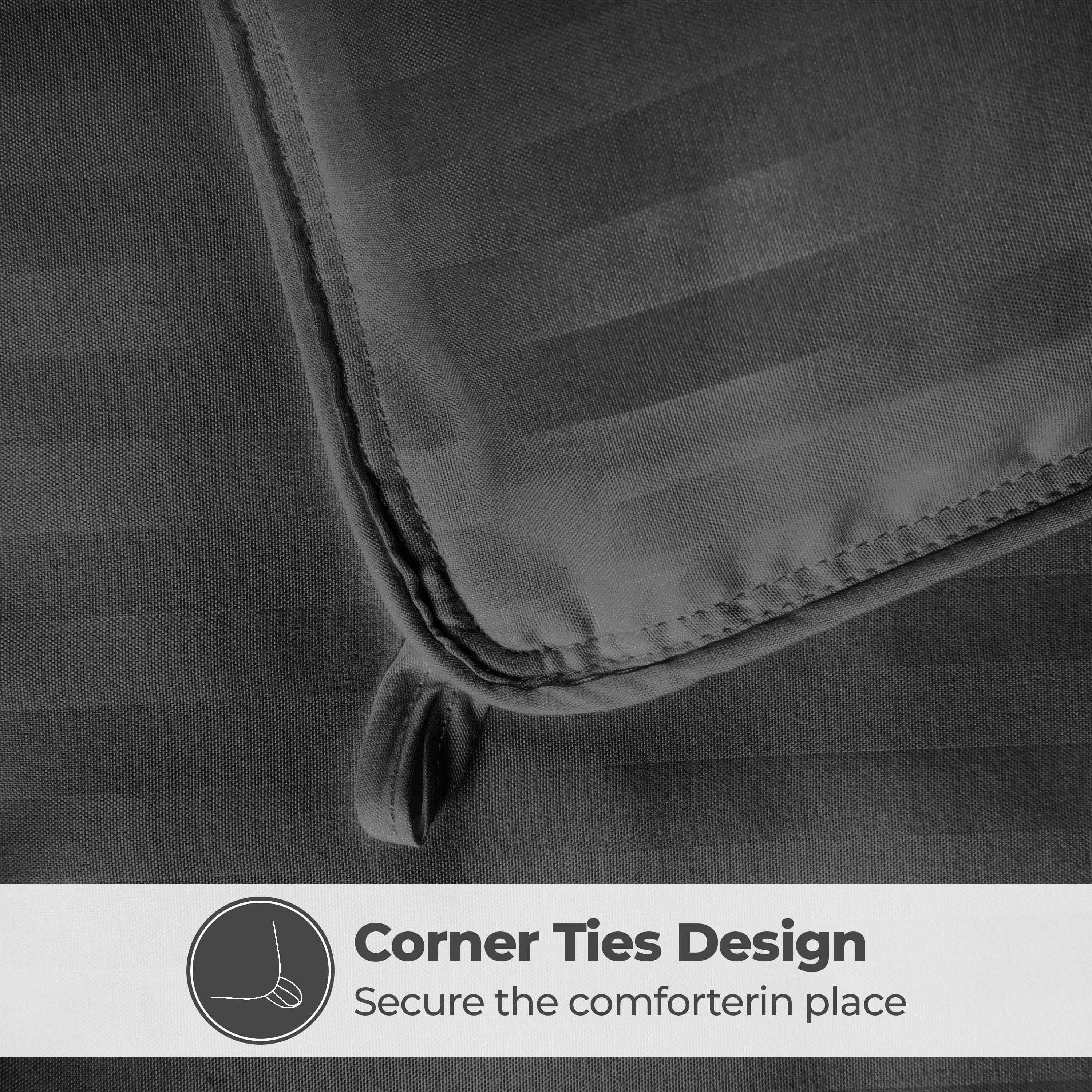 Reversible Striped Down Alternative Comforter - Soft & Lightweight All-Season Bedding for Cozy Sleep - Perfect for Bedrooms, Guest Rooms & Dorm Rooms
