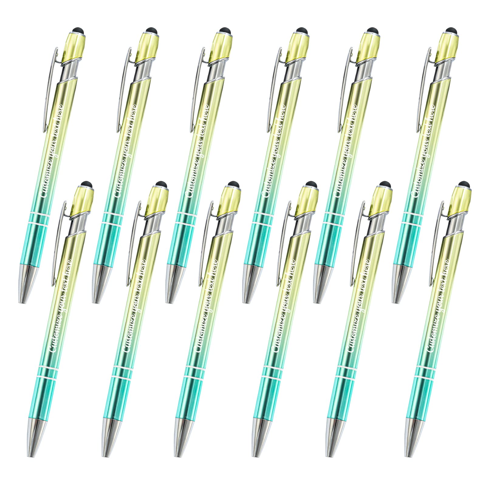 Custom Engraved Ballpoint Pens with Stylus - 36 Pack Personalized with Name, Logo or Message - Perfect for Office, Business Gifts, Graduations & Birthdays - Bulk Promotional Pens for Corporate Events & Branding