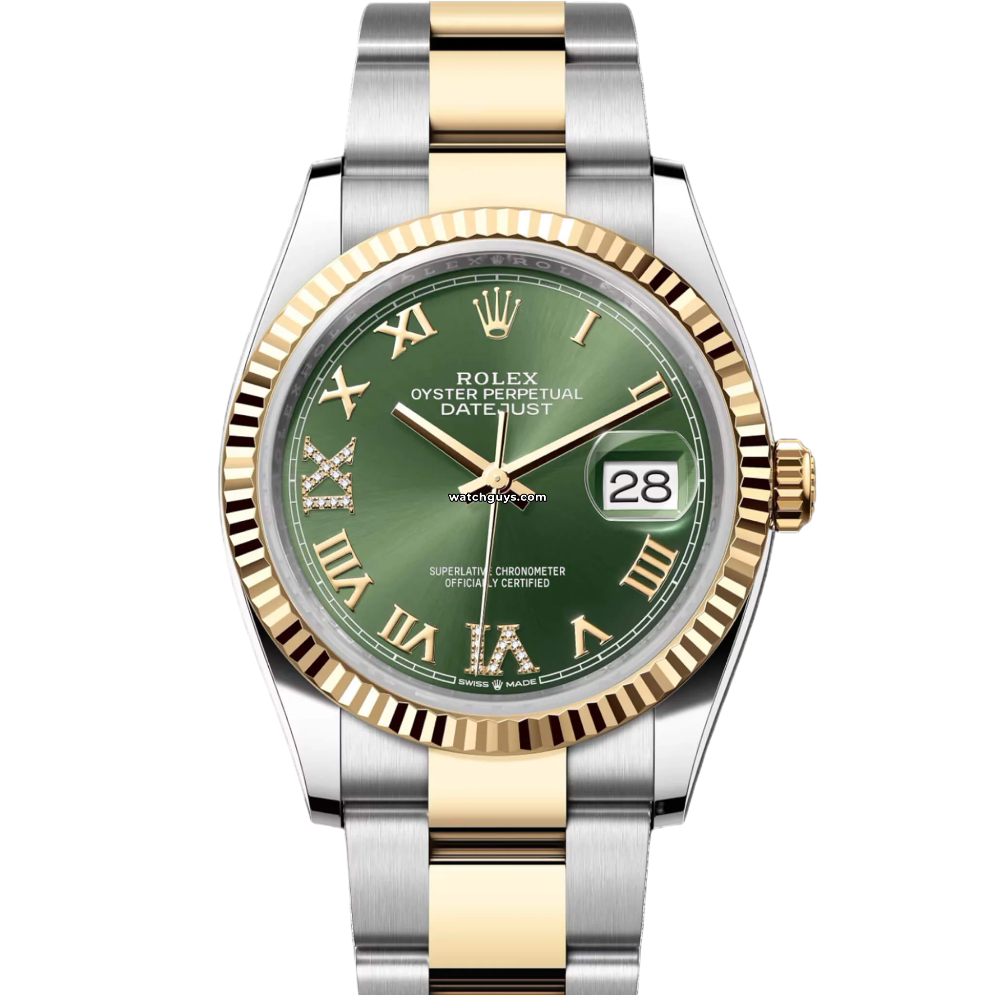 Rolex Datejust 126233 Men's Watch - 36mm Green Roman Dial, Oyster Bracelet, Automatic Movement - Perfect for Business, Luxury Events & Everyday Wear