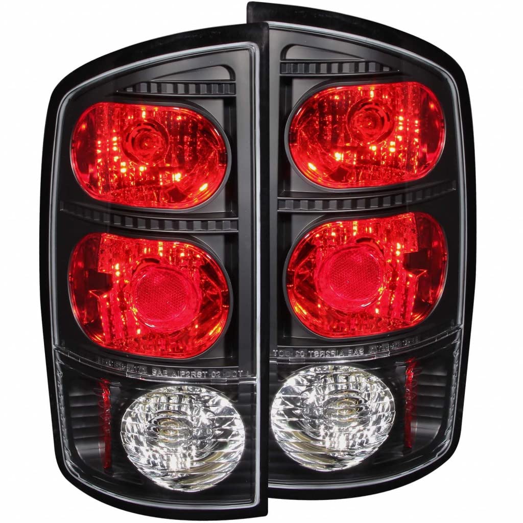 ANZO Black LED Tail Lights for Dodge Ram 1500 (2002-2005) - Smoke Lens, Direct Fit Replacement - Enhance Nighttime Safety & Style for Pickup Trucks