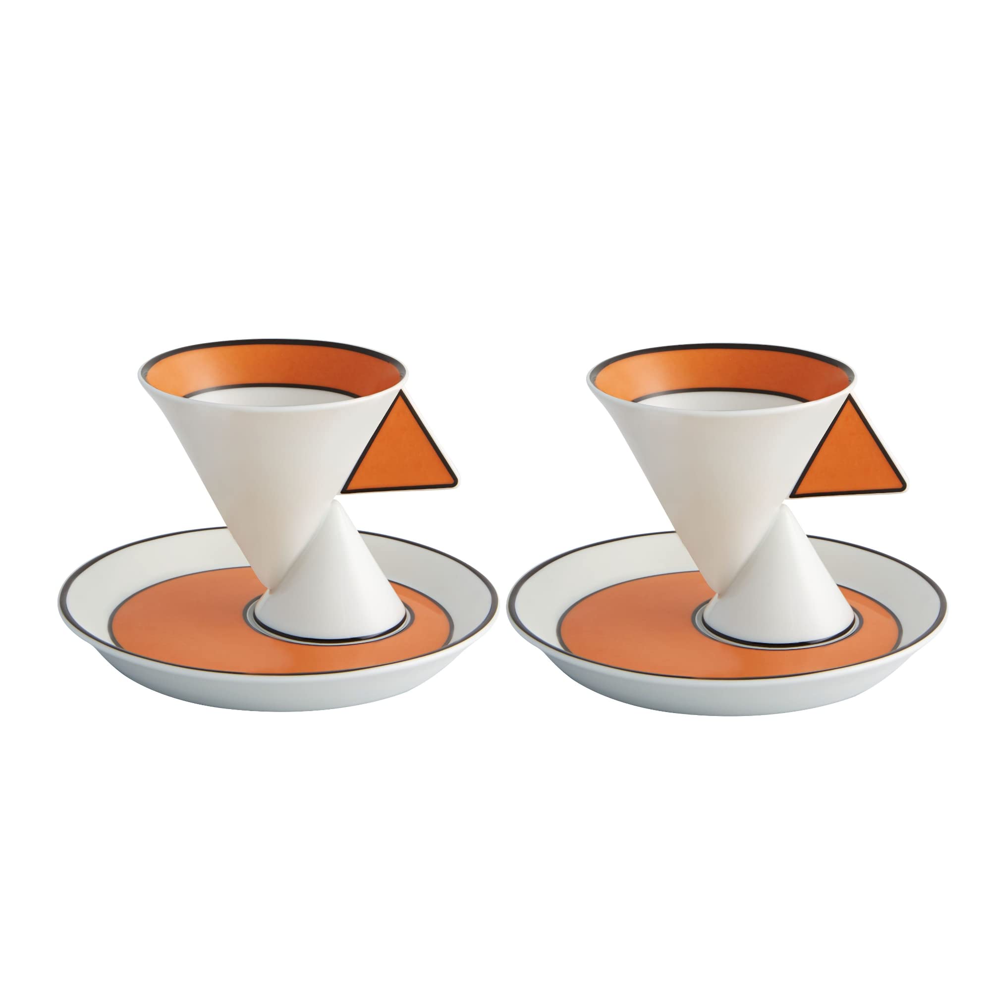 Vista Alegre Jazz Coffee Cup and Saucer Set of 2 - Elegant Porcelain Tea Cups for Coffee Lovers, Perfect for Home, Office, and Gift Giving