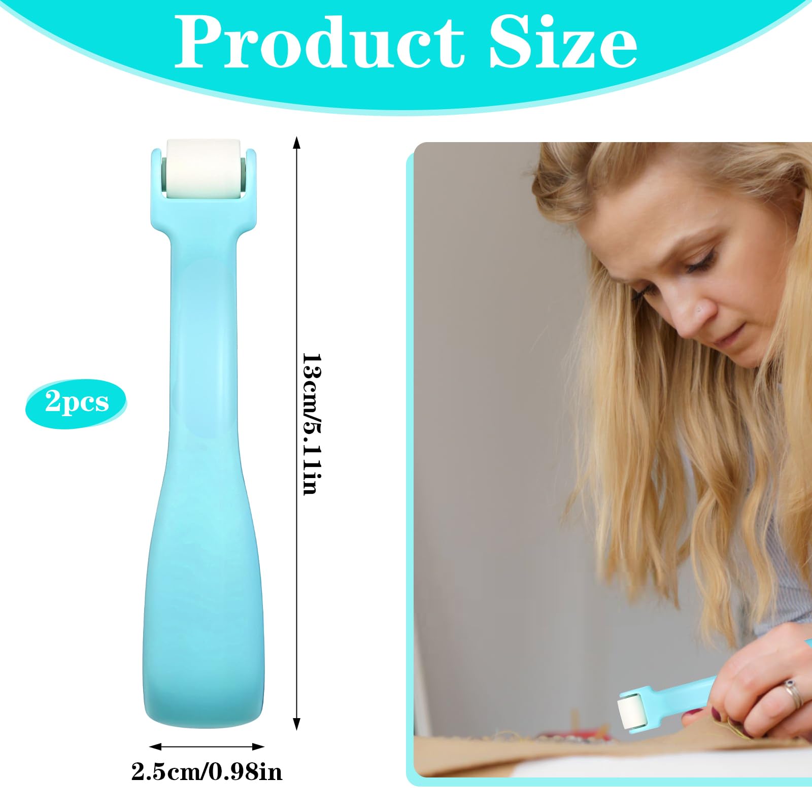 JJUNW 2 Pack Seam Roller Set - Professional Clover Jelly Roll Rug Maker Tool & Tube Maker for Quilting, Sewing, Fabric Crafts - Essential Tailor's Sewing Accessories & Carpet Seam Roller - Perfect for DIY Projects, Home Decor & Professional Tailoring