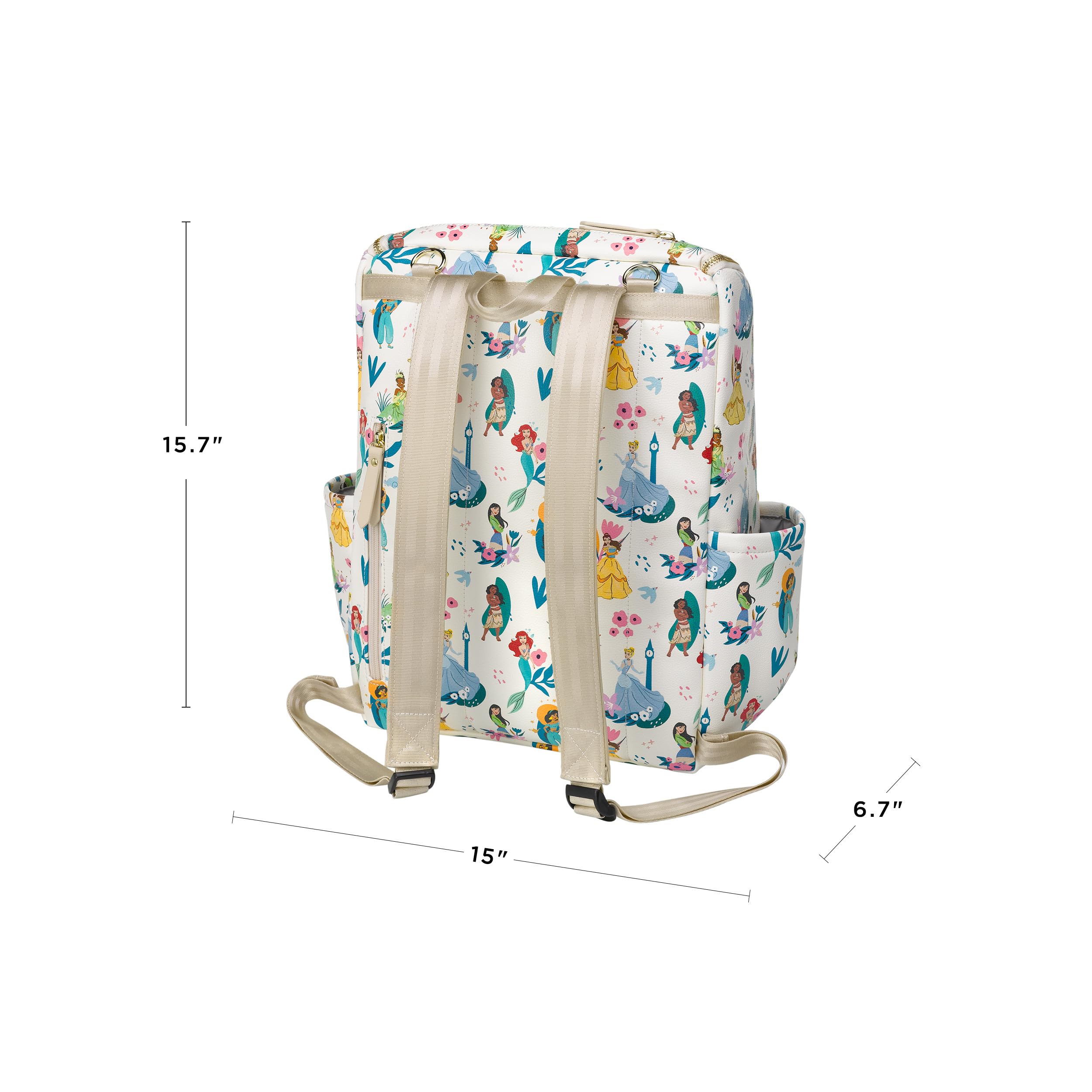 Petunia Pickle Bottom Method Diaper Bag Backpack – Spacious & Stylish Baby Bag for Traveling Parents | Waterproof, Multiple Pockets, Comfortable Straps | Ideal for Daycare, Park Outings & Family Vacations (Disney Princess Courage & Kindness Design)
