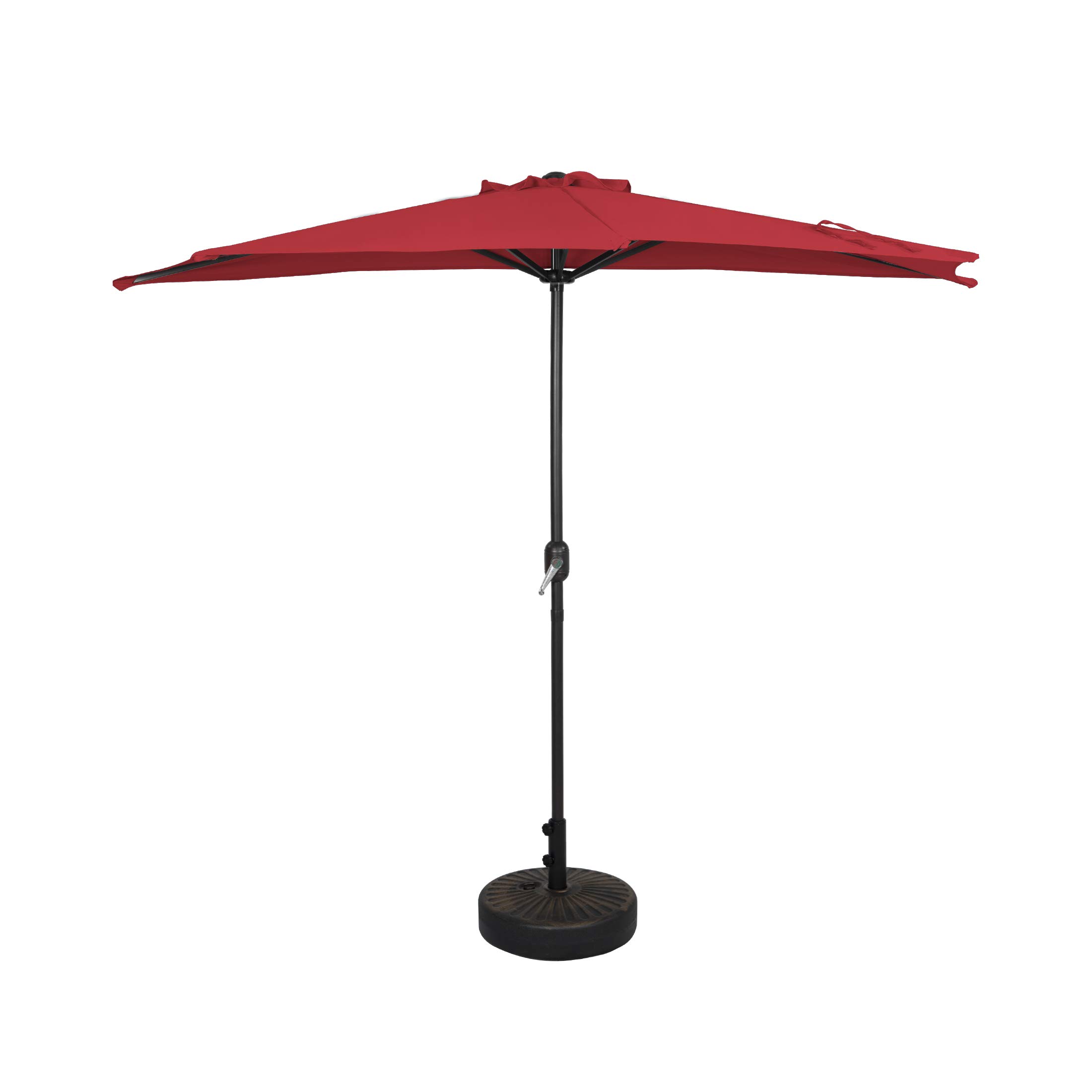 9 FT WO Home Patio Umbrella with Weighted Bronze Base - Outdoor Market Table Umbrella for Garden, Poolside, and Restaurant Use