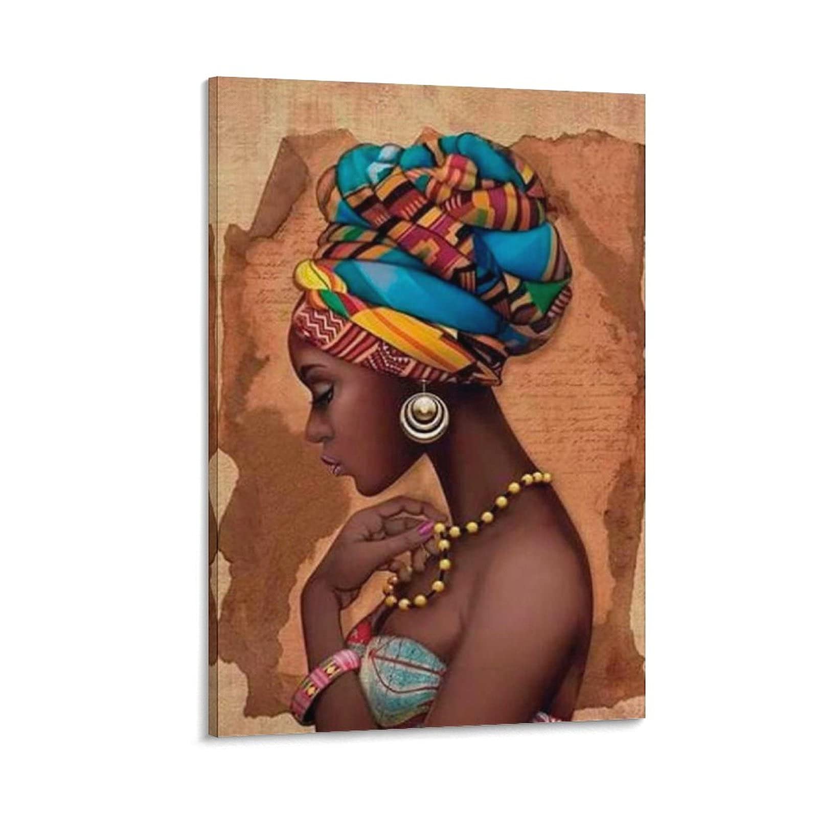 African Art Beautiful Girl Navia Canvas Wall Art - 12x18 Inch (30x45cm) Poster Painting for Living Room & Bedroom Decor - Perfect for Home, Office, and Gift Giving