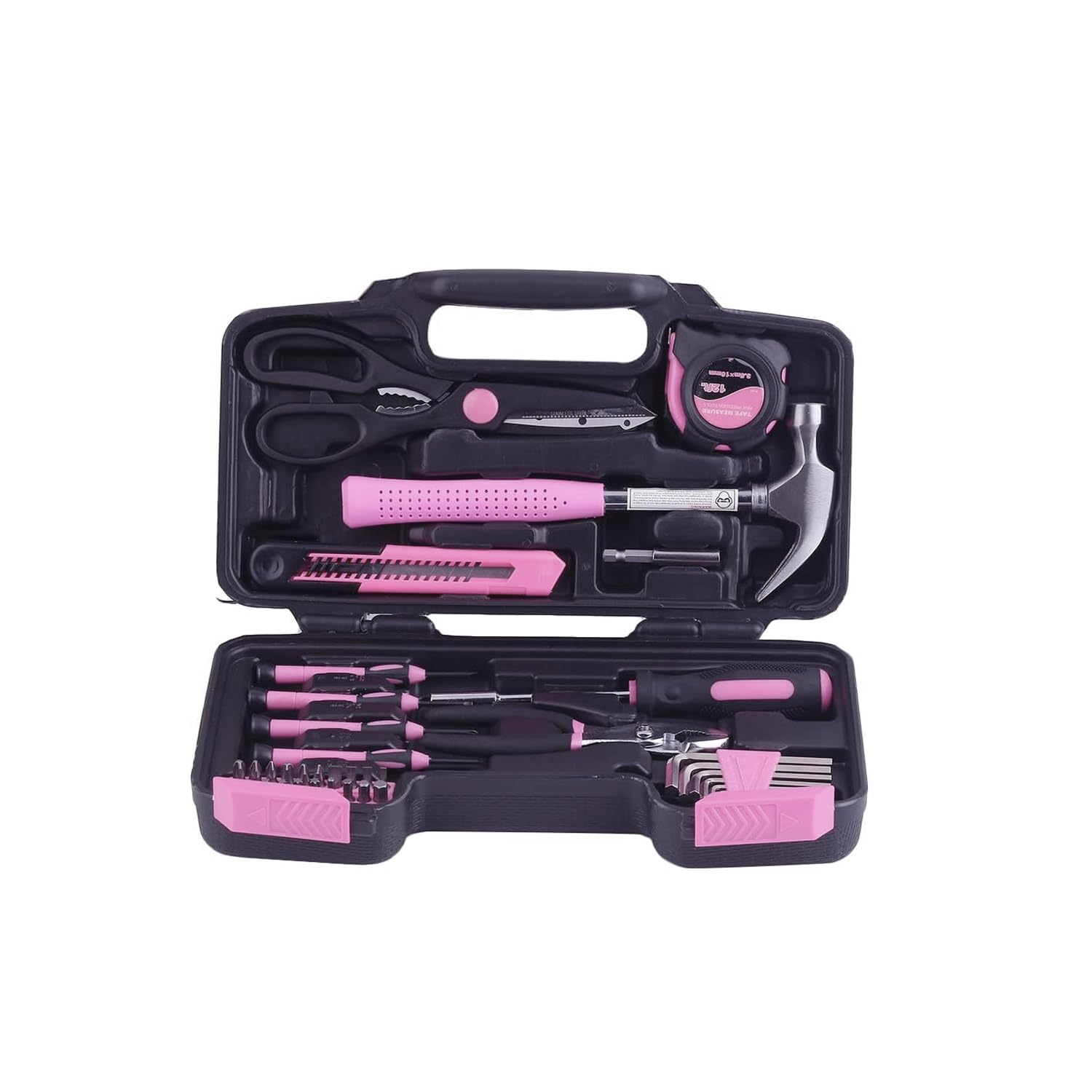 39-Piece Pink Tool Kit Set - Essential DIY Home Repair Tools for Household, College Students, Women & Men | Perfect for Small Fixes, Apartment Maintenance & Craft Projects