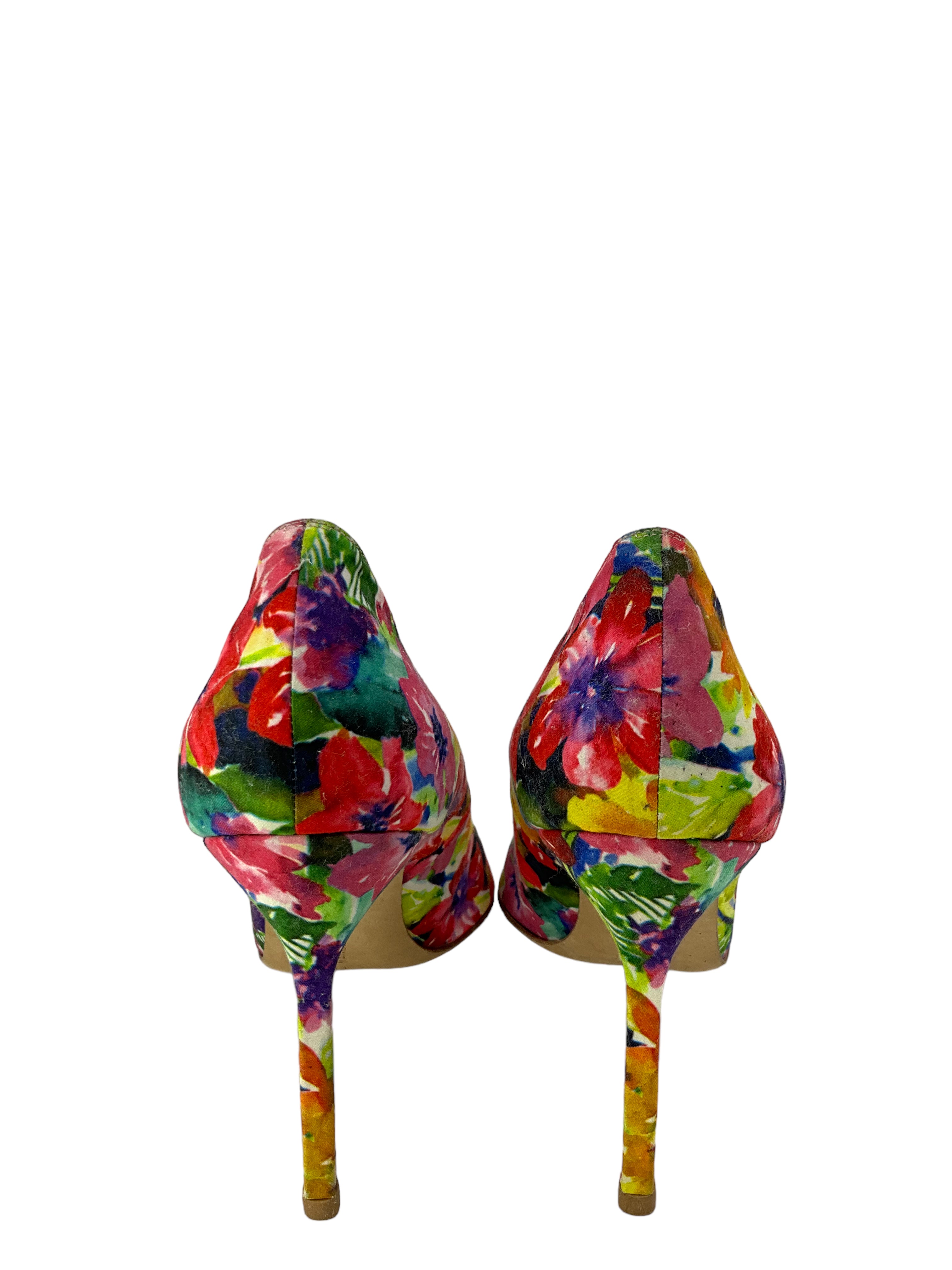 Manolo Blahnik Floral Print Pumps Women's Size 11 | Elegant High Heel Shoes for Weddings, Parties & Special Occasions