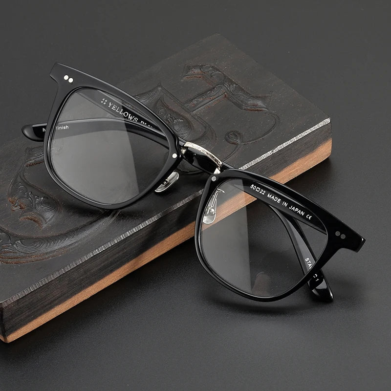 Stylish Black Unisex Square Acetate Eyeglasses C432 - Fashionable Full Rim Glasses for Men & Women - Perfect for Work, Reading & Everyday Wear