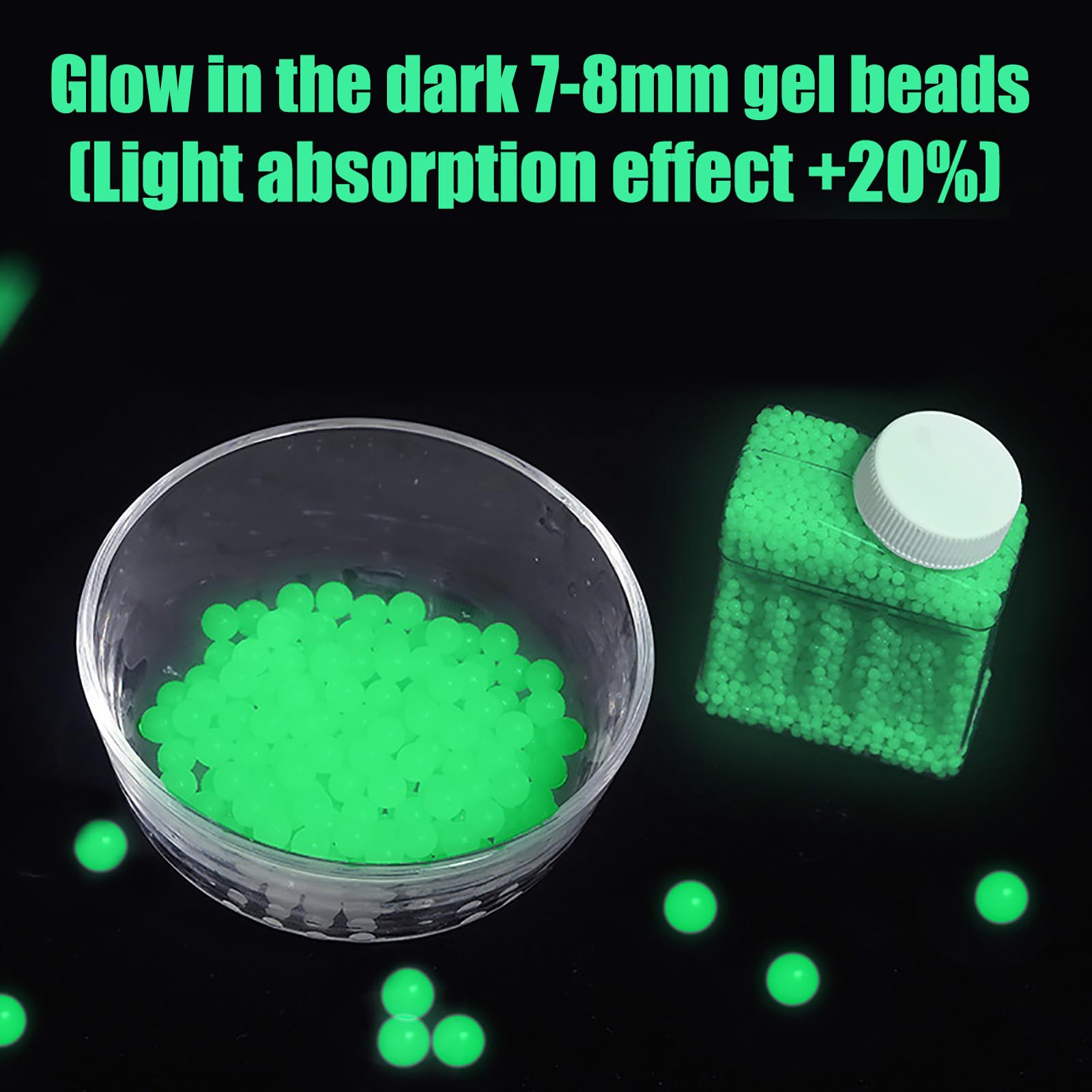 Glow in The Dark Water Beads - 7mm-8mm Luminous Gel Balls for Sensory Play, Kids Party Favors, Home Decor & DIY Projects