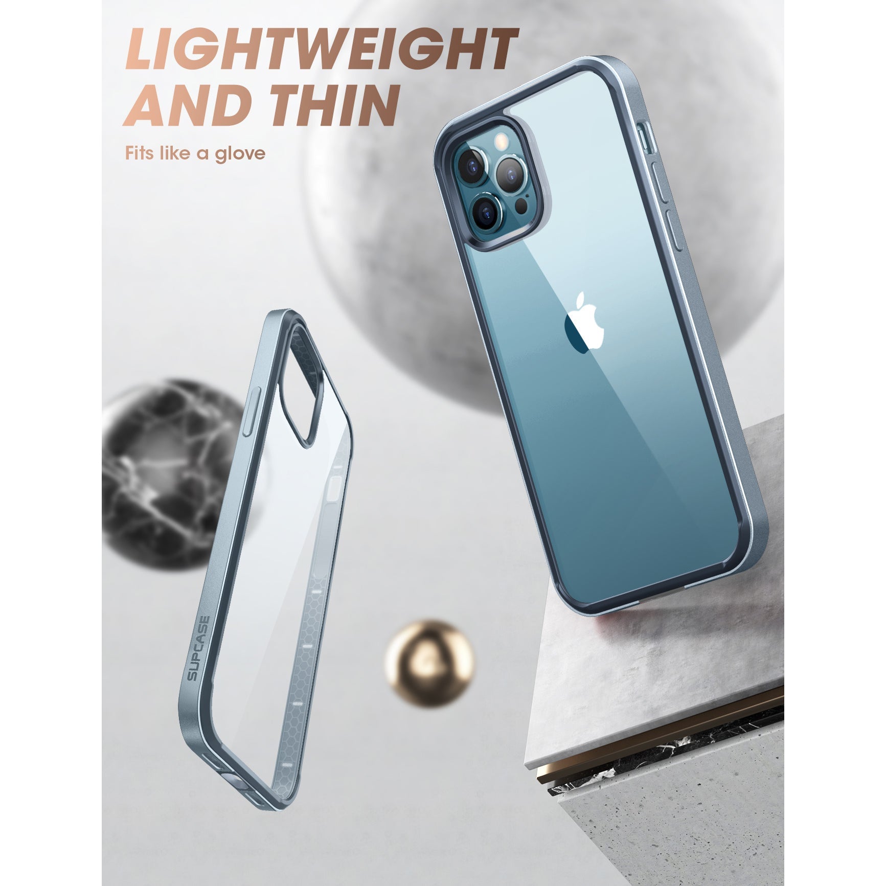 iPhone 13 Pro 6.1 Inch Unicorn Beetle Edge Clear Bumper Case - Shockproof Protective Cover with Raised Bezels (Blue) | Perfect for Outdoor Activities, Work & Everyday Use