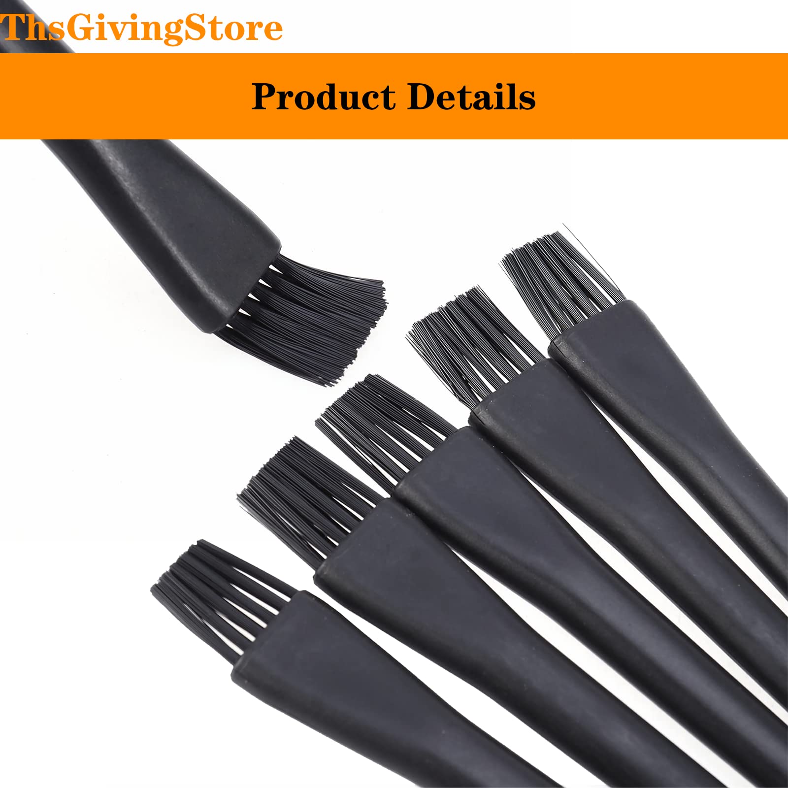 5PCS Keyboard Cleaning Brush Kit with Round Handle - Small Portable Cleaning Brushes for Computer, Laptop, Electronics & Camera (Black) - Perfect for Office, Home & Travel Use