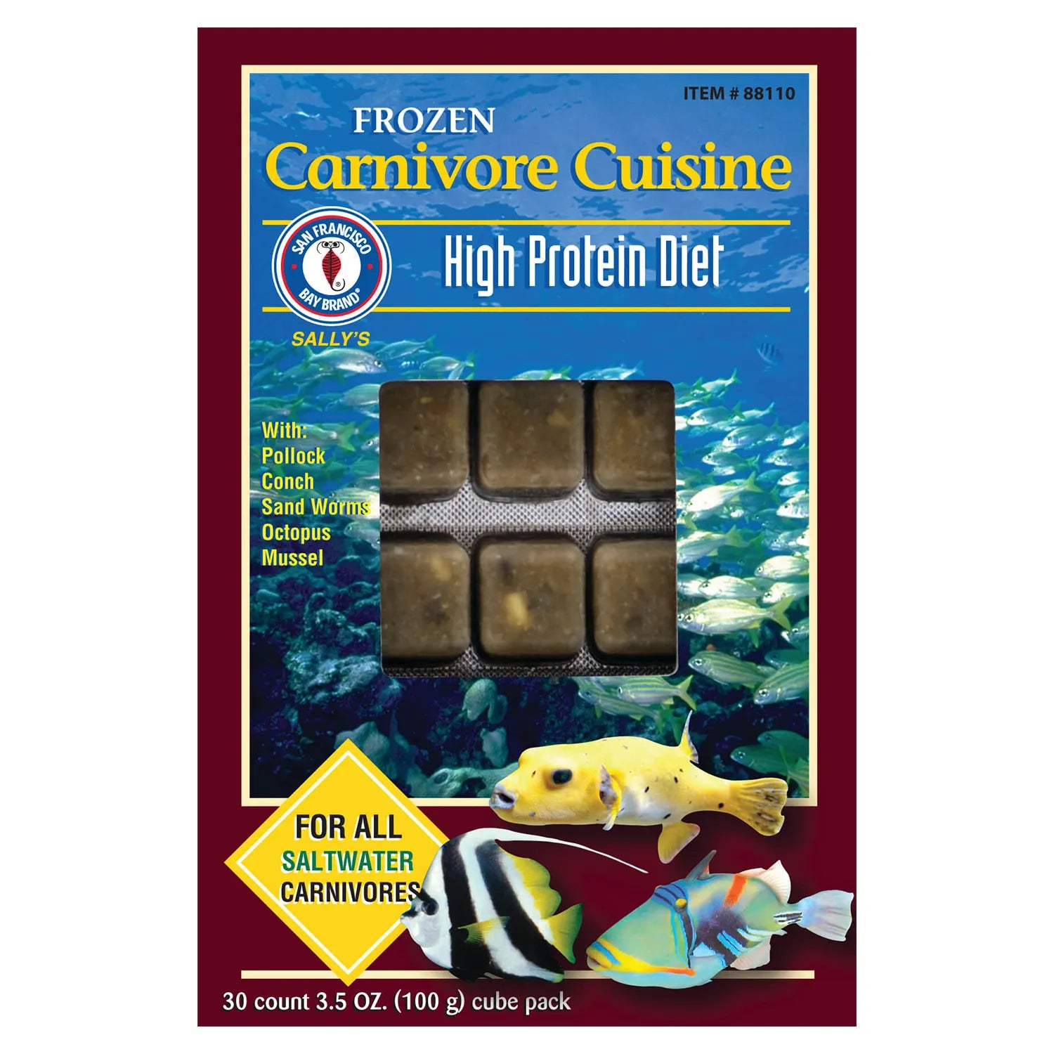 San Francisco Bay Brand Frozen Carnivore Cuisine 3.5oz Cubes - Premium High Protein Pet Food for Dogs & Cats - Perfect for Training Treats, Meal Toppers, and Raw Diet Supplement