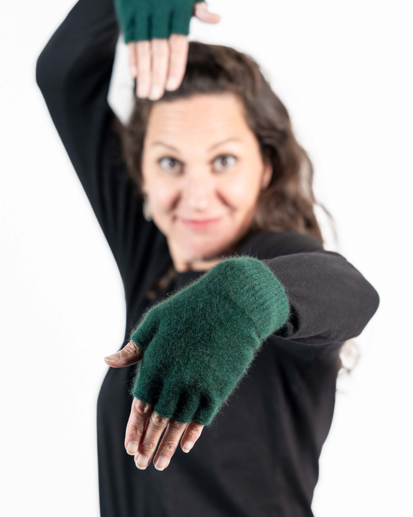 Unisex Fingerless Gloves - Jade Green Possum Merino Wool Blend for Men & Women (NX103) | Perfect for Yoga, Running & Outdoor Activities in Cold Weather