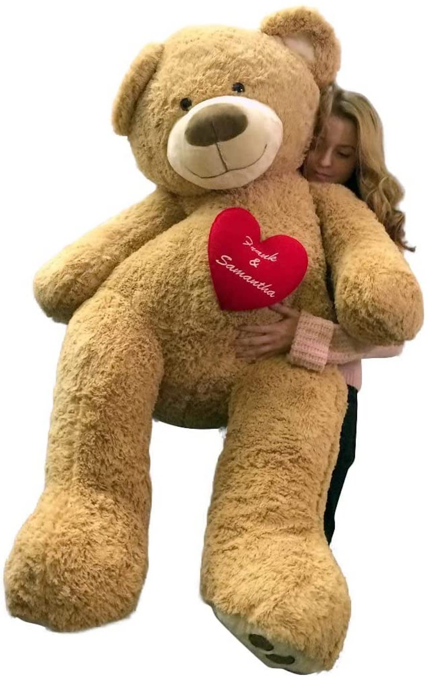 5 Feet Giant Personalized His and Hers Teddy Bear - Soft Plush Romantic Valentine's Day Gift for Couples, Anniversaries & Special Occasions | Perfect for Bedroom Decor, Proposal Surprises & Love Celebrations