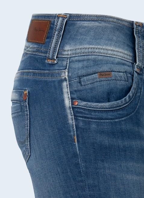 Pepe Jeans Women's Straight Leg Denim Jeans - Classic Blue Stretch Comfort Fit for Everyday Wear | Casual, Office & Weekend Outfits