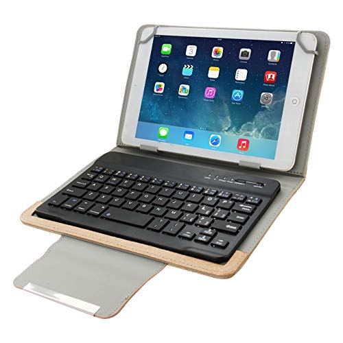 Universal Leather Tablet Case with Detachable Bluetooth Keyboard & Stand for 7