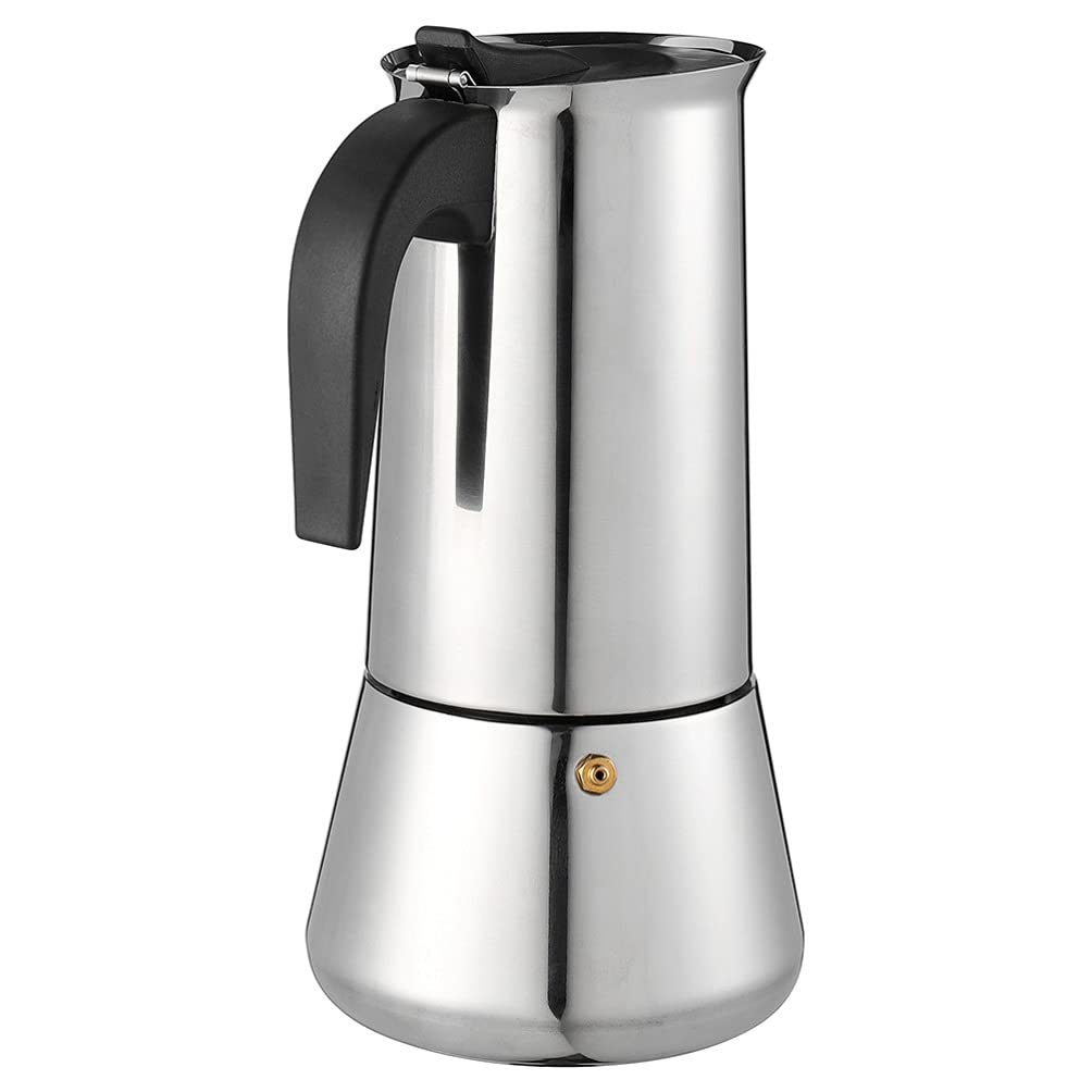 Stainless Steel Espresso Coffee Maker Pot with Holder - 1pc Durable Coffee Container & Kettle for Home, Office, and Camping Use