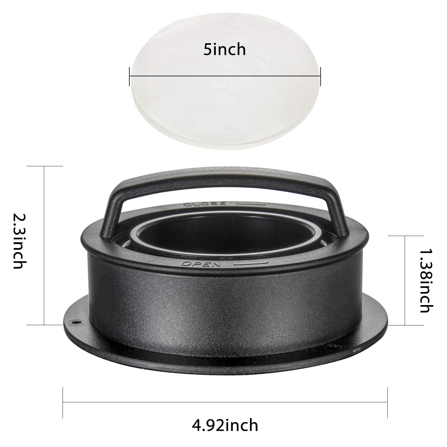 3-in-1 Non-Stick Hamburger Patty Press Maker with 100 Wax Papers - Perfect Burger Shaper for Grilling, BBQ, and Home Cooking - Ideal for Backyard Parties, Camping, and Family Gatherings