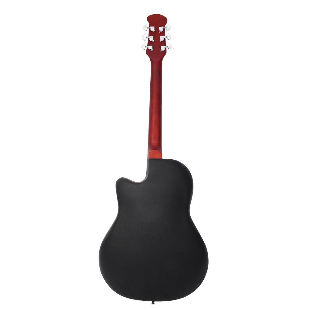 41 Inch Cutaway Round Back Acoustic Guitar with Spruce Top & Grape Soundhole - Perfect for Beginners, Camping, and Live Performances (Burlywood Finish)